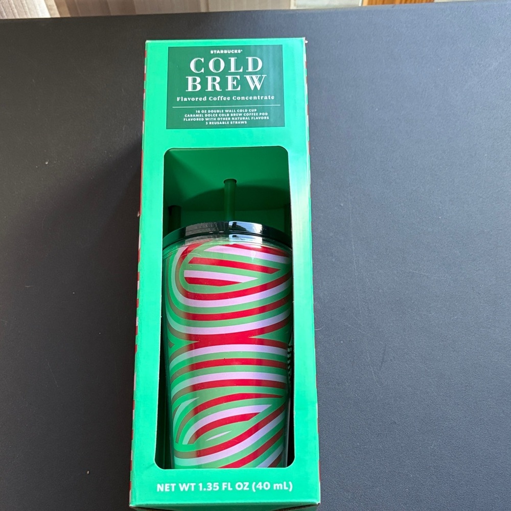 NIB Starbucks 2024 Festive Swirl Tumbler - Red and Green